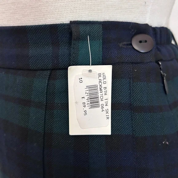 Plaid Green and Blue Women's Skirt - Picture 4 of 4